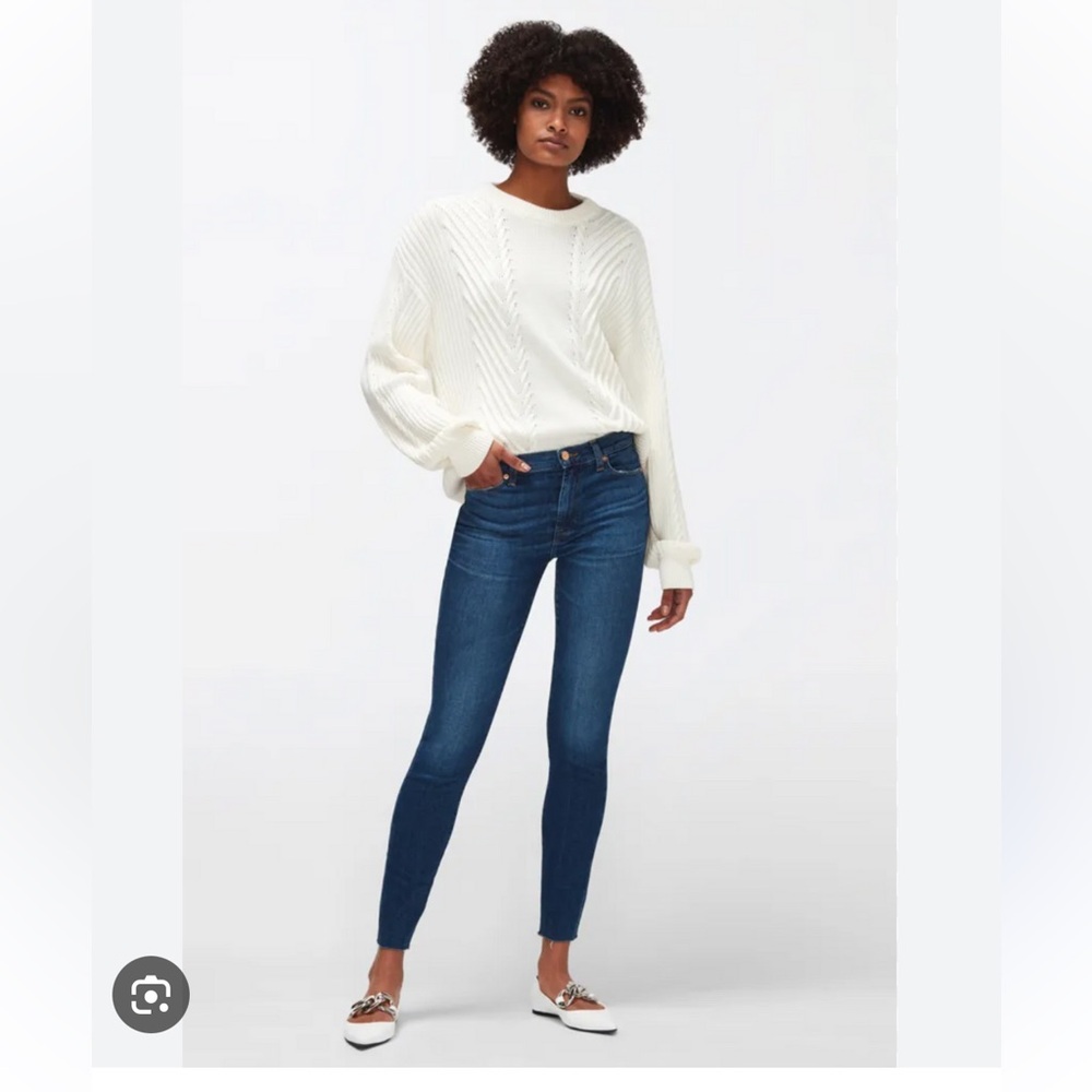 7 For All Mankind Women's Skinny Jeans in Dark Blue